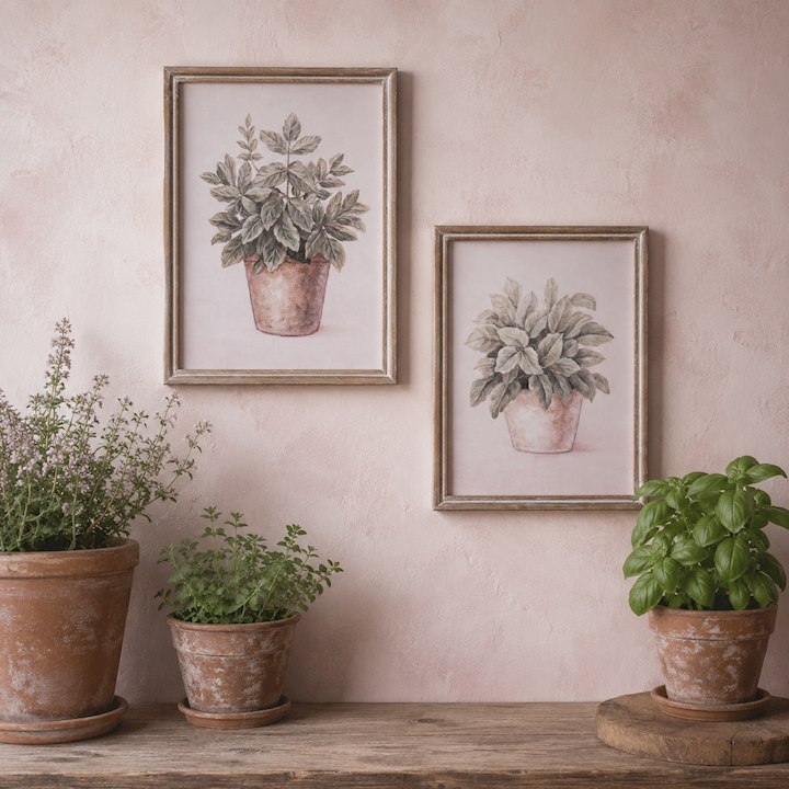 FRAMED POTTED PLANT 30x40cm